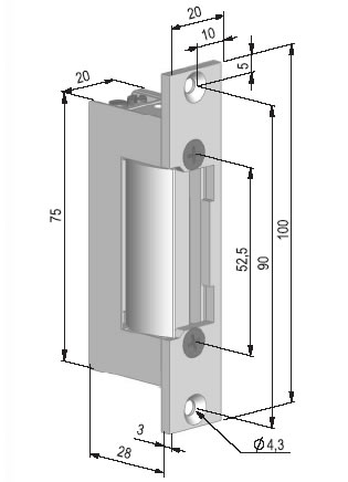 Elektrický zámok FAB Klasik, D11 6-12V AC/DC 511 – Obrázok 2