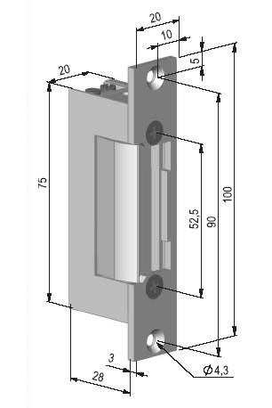 Elektrický zámok FAB 1221 8-12V AC/DC – Obrázok 2