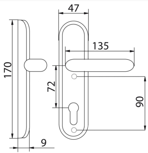 Kovanie 9x9x125 72mm čierná - Image 2