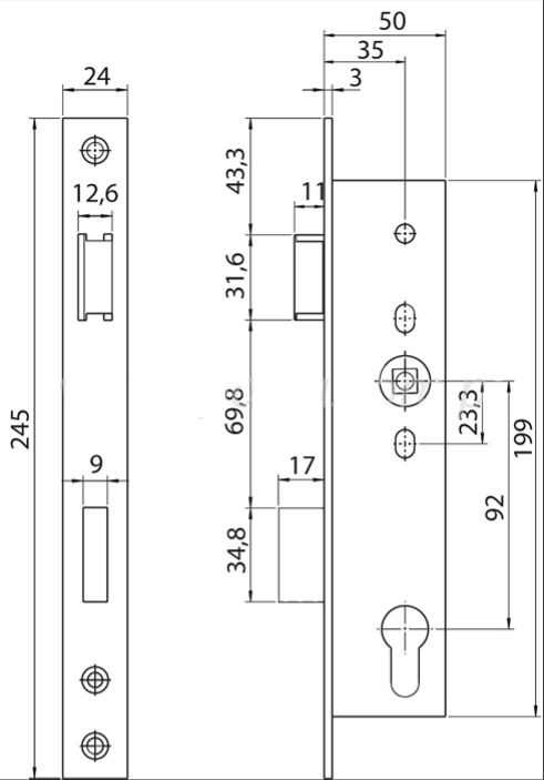 ZZ Nemef 9603/08 92/35/24/245 9x9 PP Protipožiarny – Obrázok 2