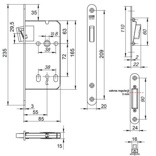 ZZ LOB Z75MC 72/55 K Magnetický regulovateľný protiplech – Obrázok 2