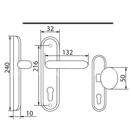 Kovanie FAM K+M 90/240/32 14849 hnedá pravá – Obrázok 2
