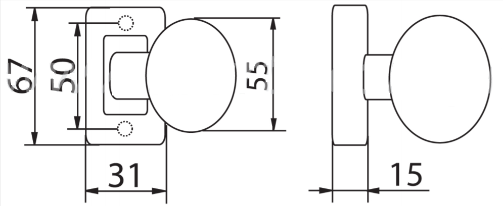Kovanie COMFORT A3060 AS-K2 Guľa Čierna – Obrázok 3