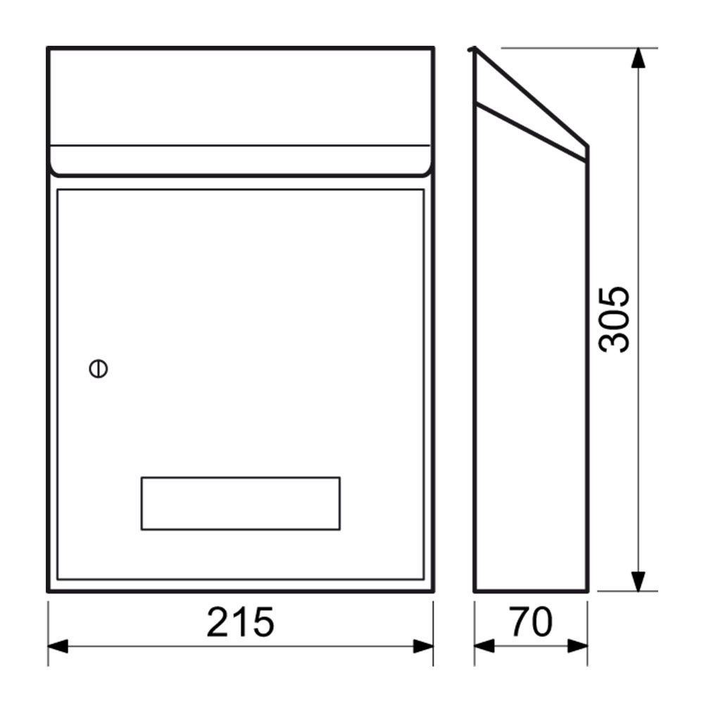 Schránka RI BK.33.AM 215x305x70 antrcit matná – Obrázok 4