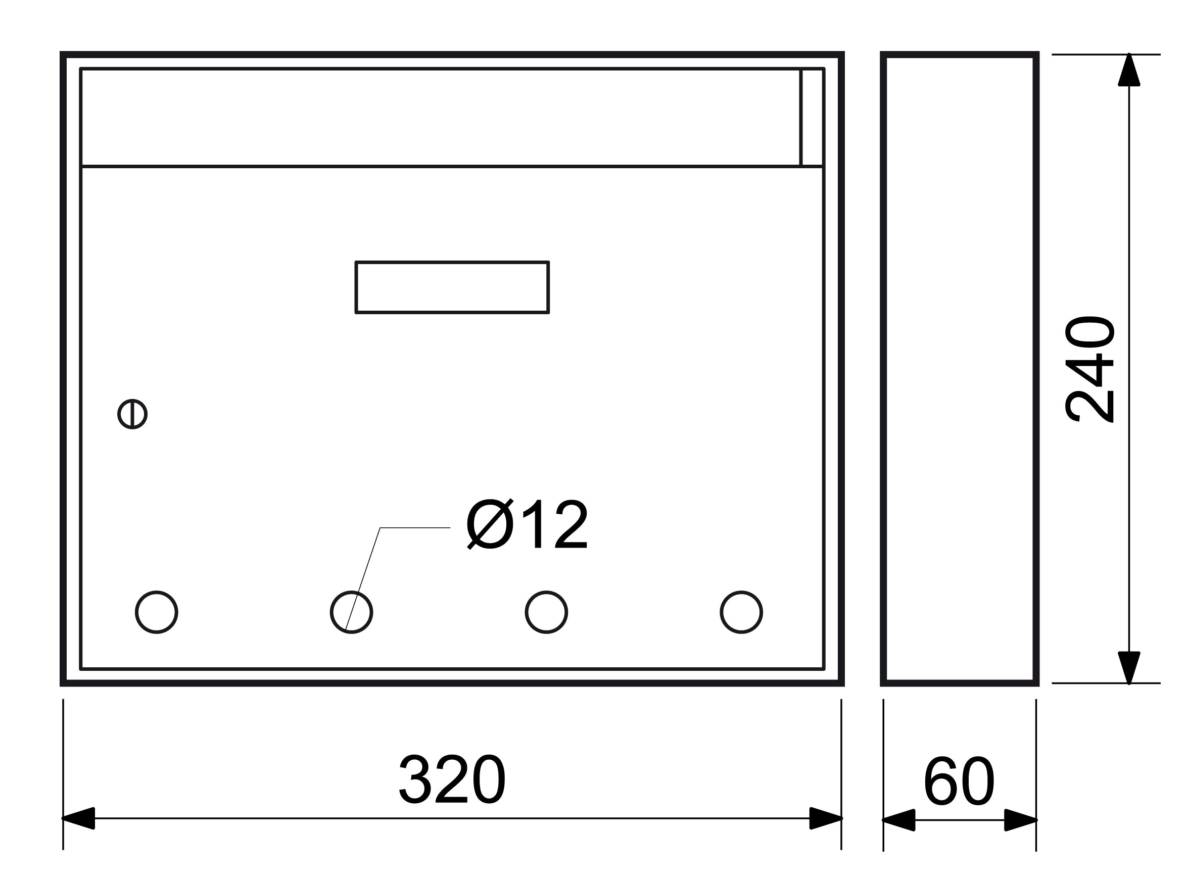 Schránka RI BK.24.D.AM 320x240x60 antracit – Obrázok 3