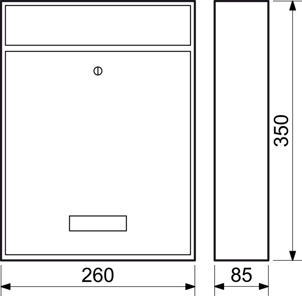 Schránka RI BK.240.SM 260x350x85 strieborná – Obrázok 2