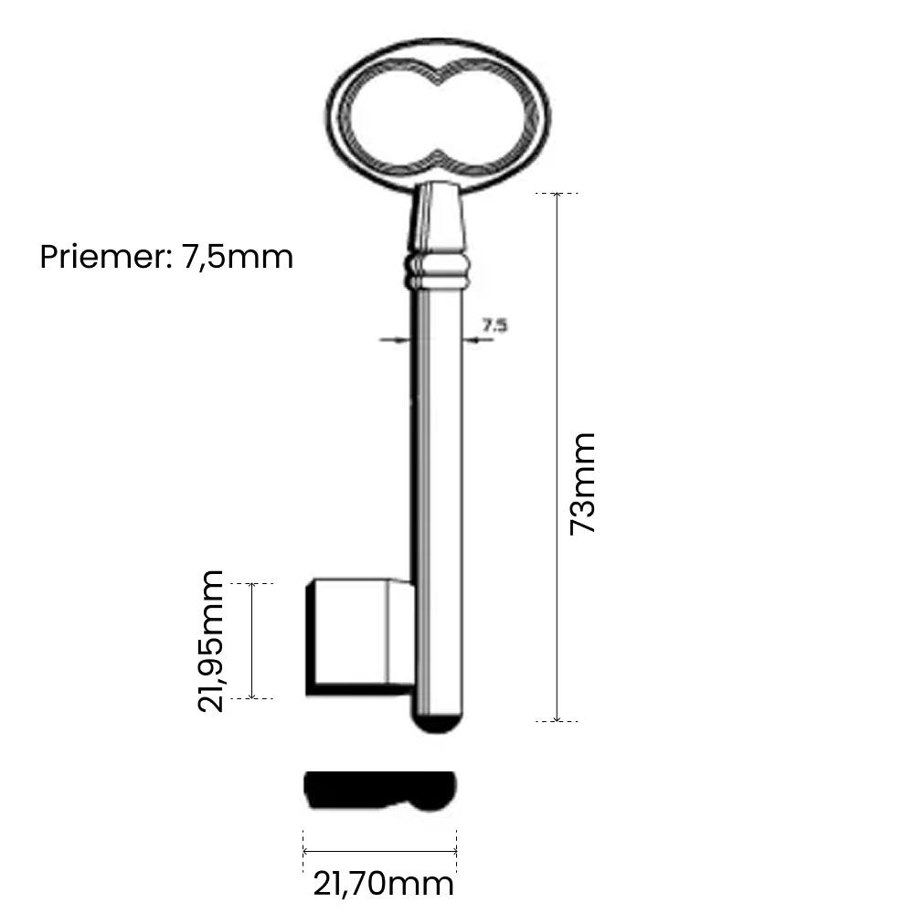 Kľúče Trezorové 1CM9 Errebi Fe