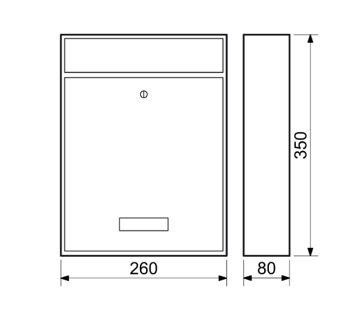 Schránka RI BK.240.AM 260x350x85 antracit – Obrázok 2