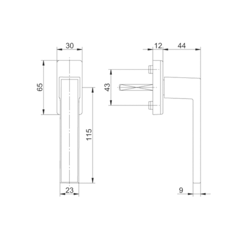 FKS okenná kľučka 1033/45 F1 – Obrázok 2